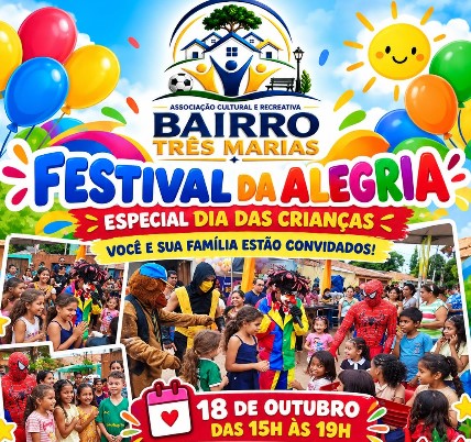 AÇÃO SOCIAL: Bairro Três Marias terá festa do Dia das Crianças em 18 de outubro