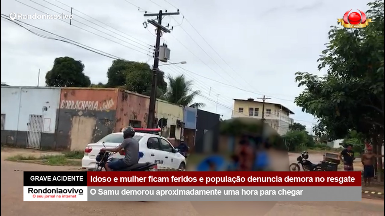 GRAVE ACIDENTE: Idoso e mulher ficam feridos e população denuncia demora no resgate