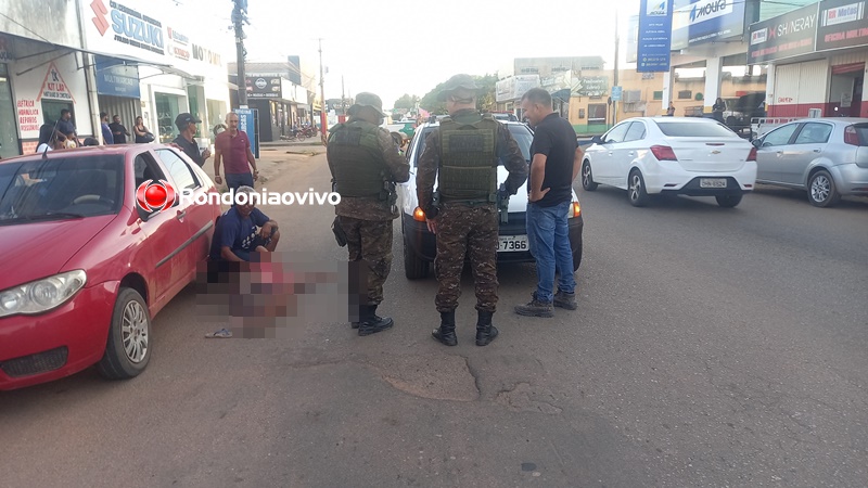 VEJA O VÍDEO: Idosa fica gravemente ferida após ser atropelada por carro