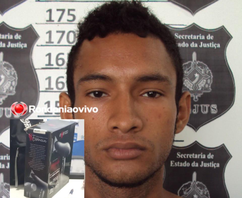 DESCOBERTO: Foragido furta secador de cabelo em supermercado e acaba na cadeia