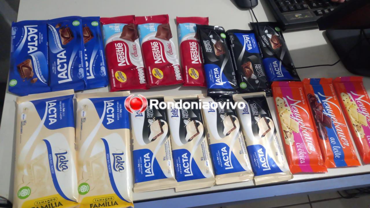 CHOCÓLATRA: Jovem é preso por furtar 18 barras de chocolate no shopping