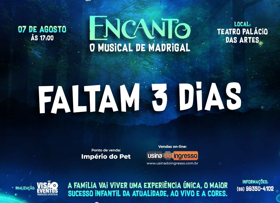 Encanto, O Musical dos Madrigal! É neste domingo no Teatro Pálacio das Artes