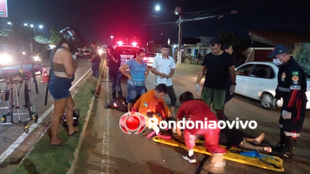 ACIDENTE: Casal de amigos fica ferido após atropelar cachorro solto na rua 