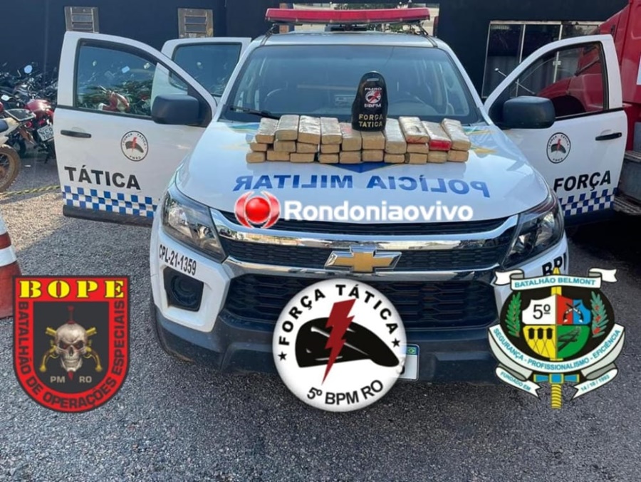VÍDEO: BOPE e Força Tática do 5° BPM apreendem carro com cerca de 20 quilos de droga
