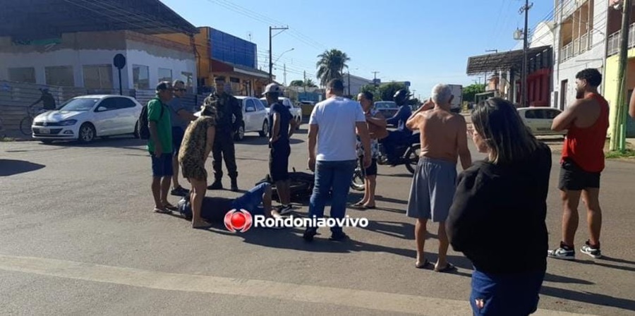 IMPRUDÊNCIA: Motorista avança cruzamento e deixa motociclista ferido após colisão 