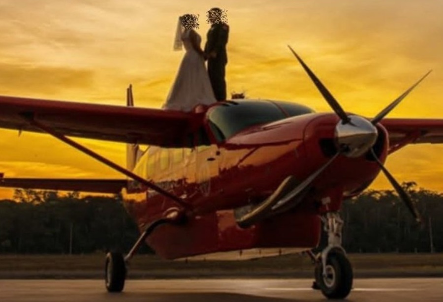 FOTOGRAFIA: Oficial dos Bombeiros de Rondônia usa avião da corporação para ensaio 