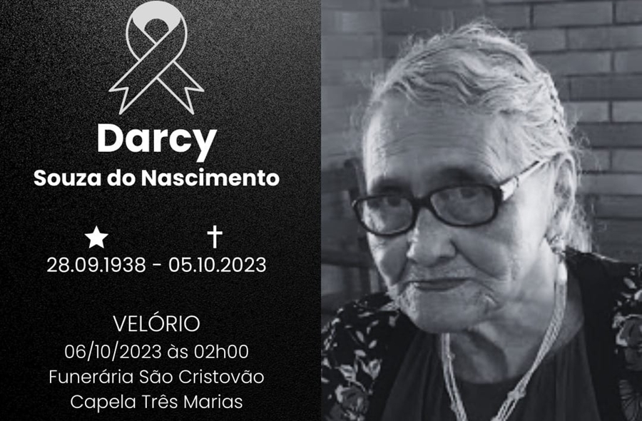 LUTO: Nota de pesar pelo falecimento de Darcy Souza do Nascimento