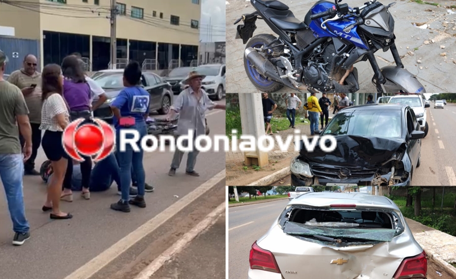 NA JORGE TEIXEIRA: Dois graves acidentes simultâneos deixa condutor de Yamaha MT03 ferido