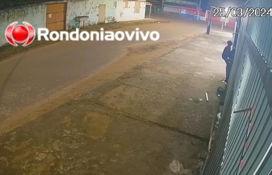 VÍDEO: Ladrão é flagrado furtando toda a fiação elétrica de loja na zona Leste