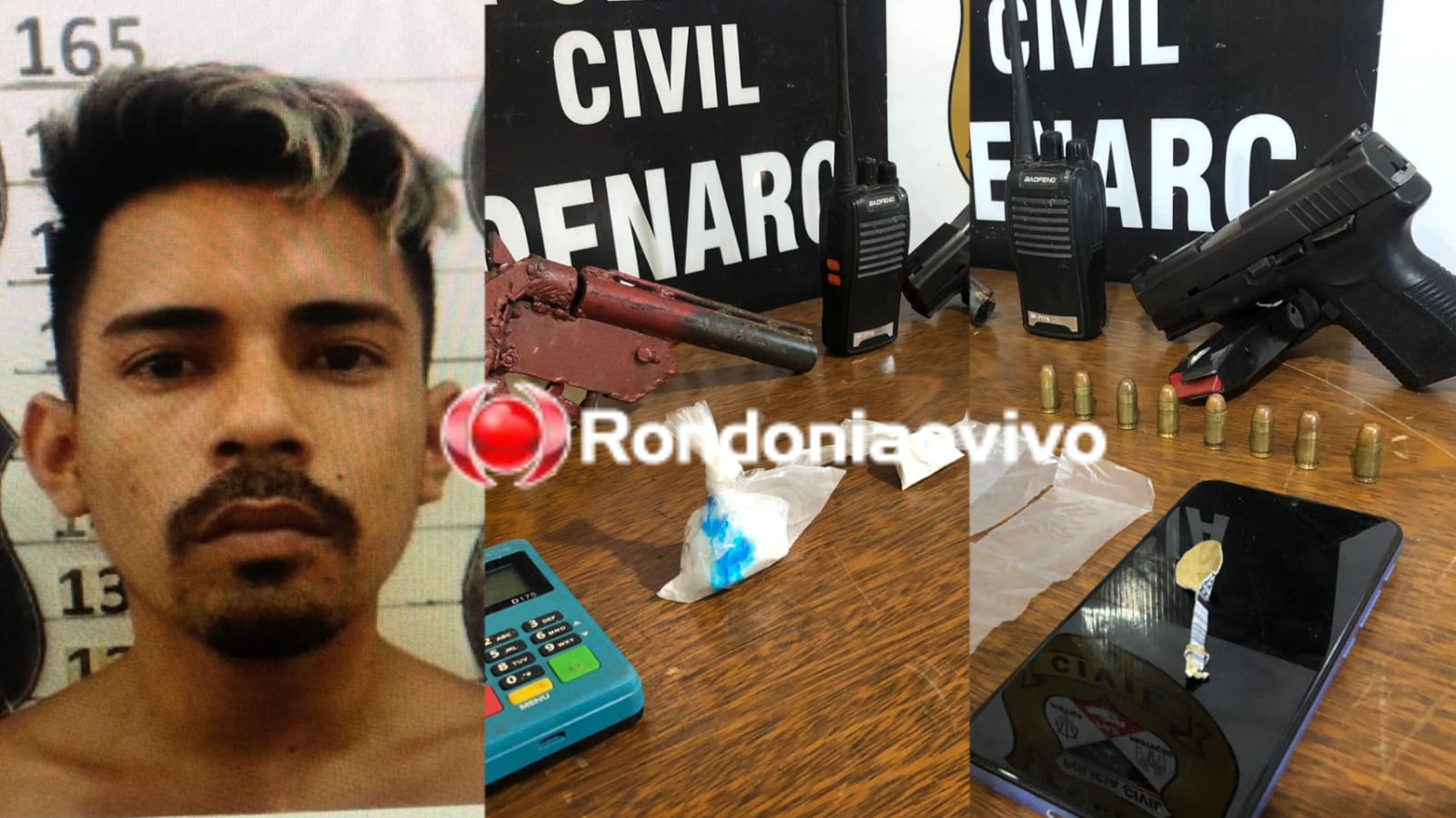 OPERAÇÃO NARKE: Denarc prende foragido do Amazonas com armas, drogas e rádio HT