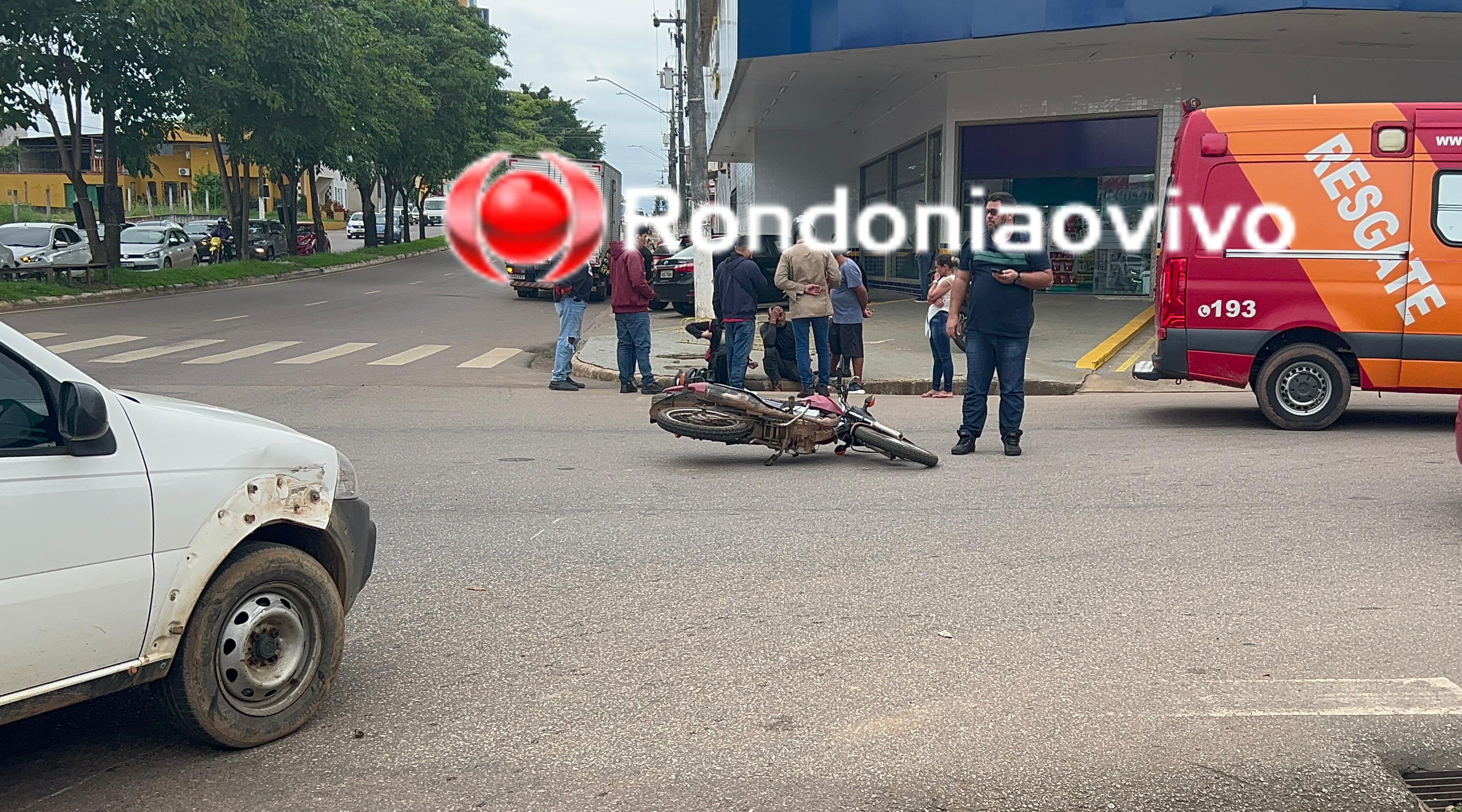 ASSISTA: Motociclista sofre ferimentos após acidente na Rio Madeira