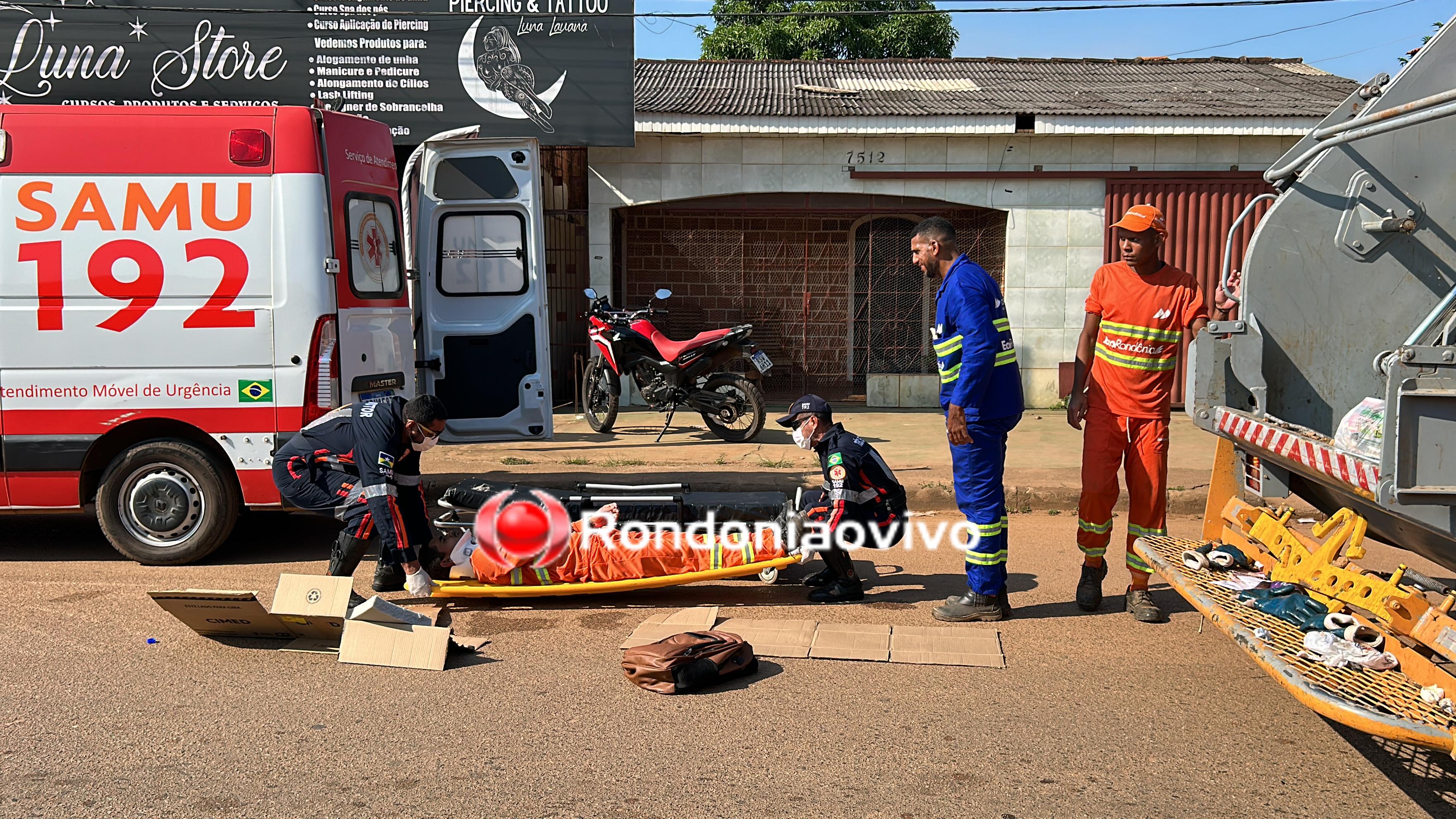 VÍDEO: Gari do caminhão de lixo é atropelado enquanto trabalhava
