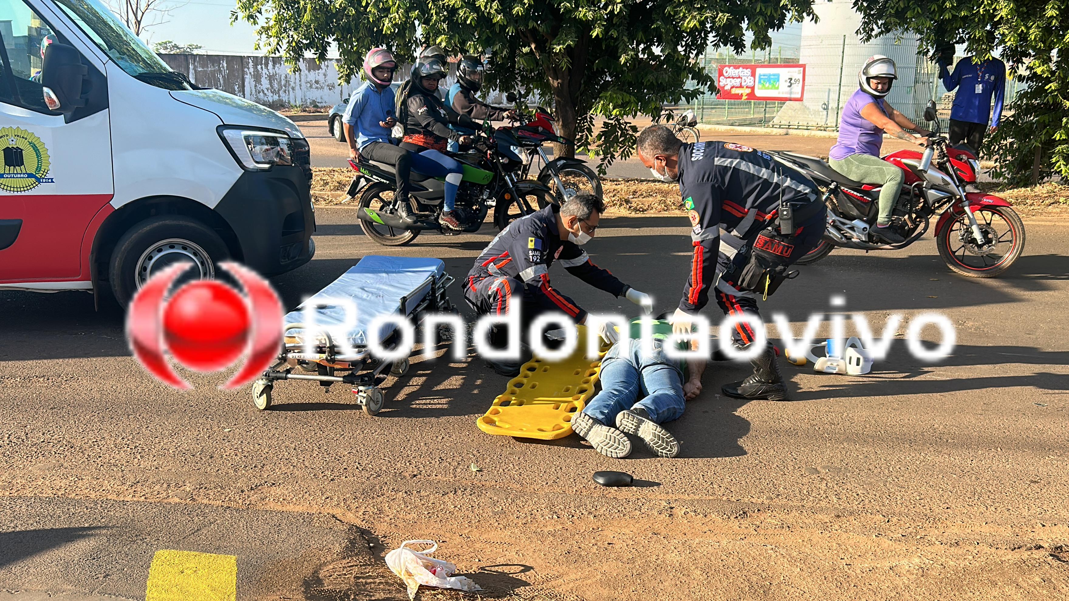 VÍDEO: Passageiro de moto aplicativo fica ferido após colisão em frente ao DB