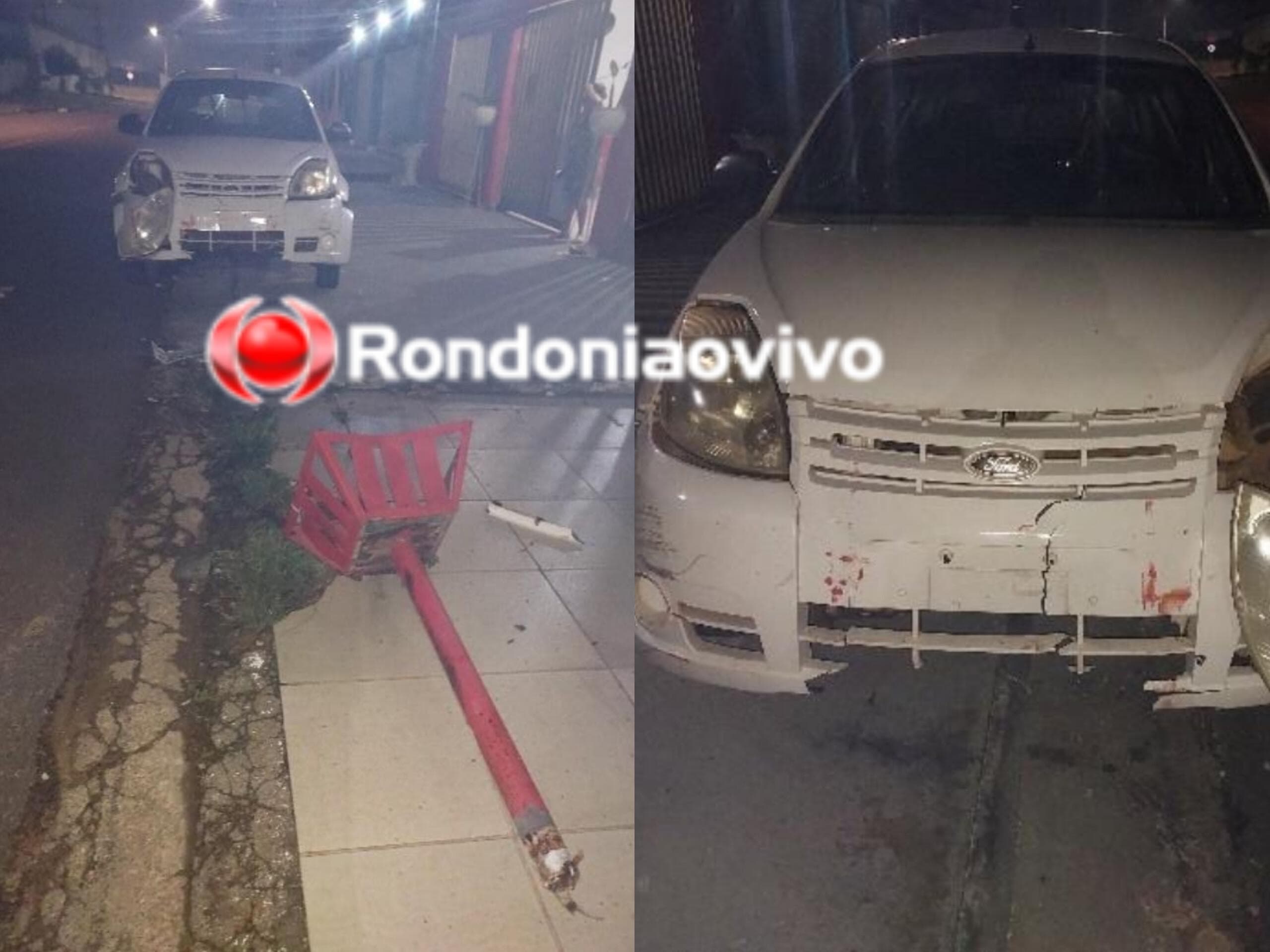 Motorista foge após destruir lixeira na frente de casa na Ubirajara