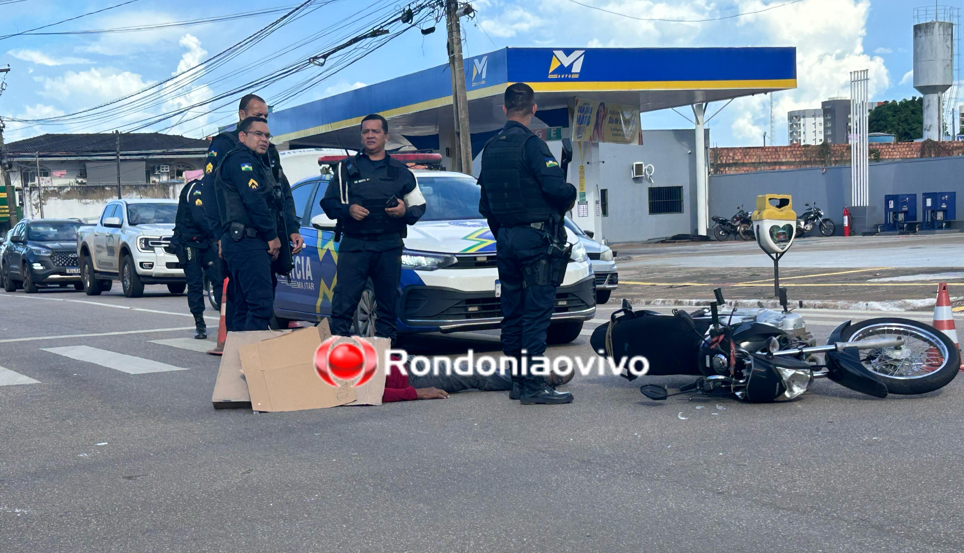 ASSISTA: Motociclista sofre grave acidente na Avenida Carlos Gomes