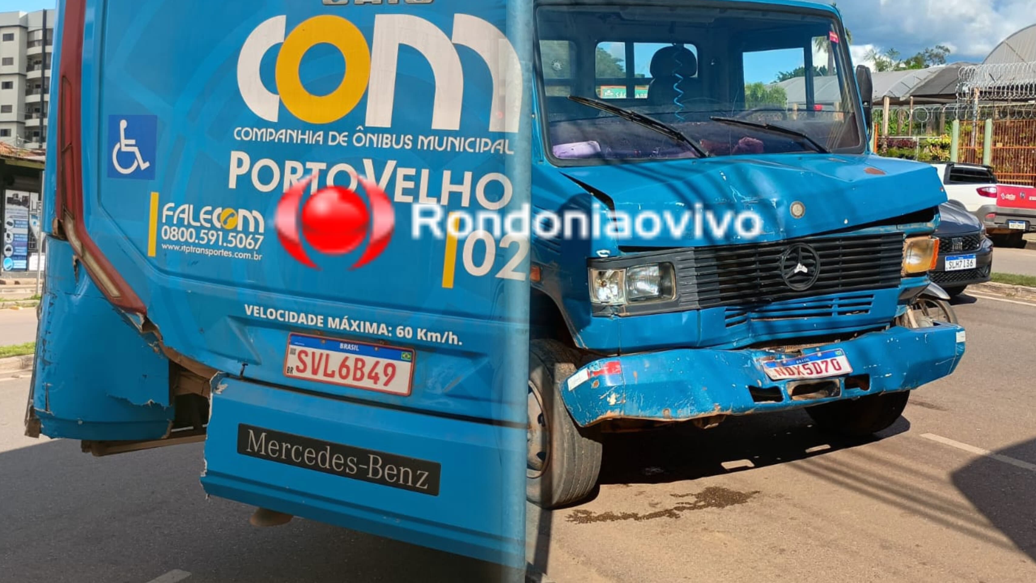 PM ACIONADA: Batida entre ônibus e caminhão é registrada em Porto Velho 