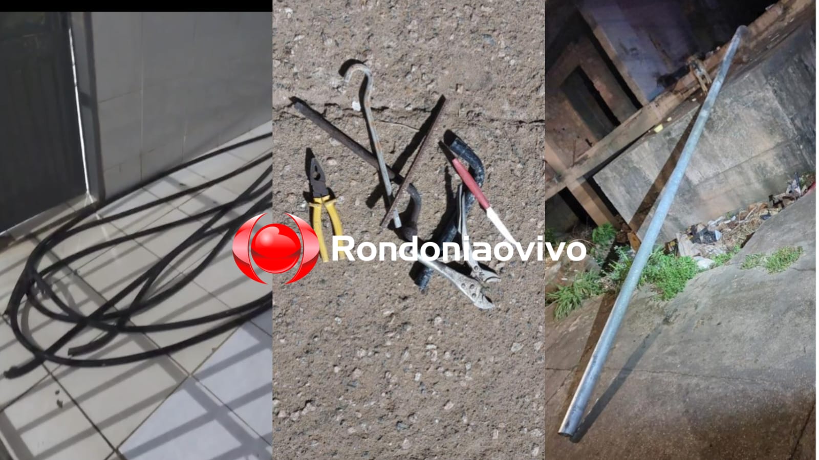 NADA ESCAPA: Cinco ladrões são flagrados furtando poste com toda afiação elétrica 