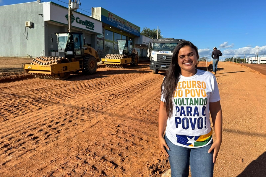 TAÍSSA SOUSA: Deputada comemora início das obras de Terraplanagem no distrito de Jacinópolis