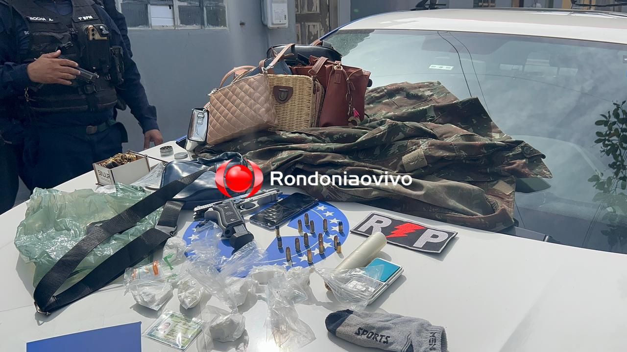 URGENTE: Equipe do sargento Rocha prende criminoso com arma e droga