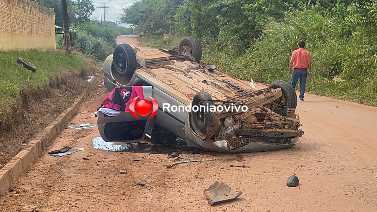 VEJA VÍDEO: Bandidos capotam carro após assalto e fuga na capital