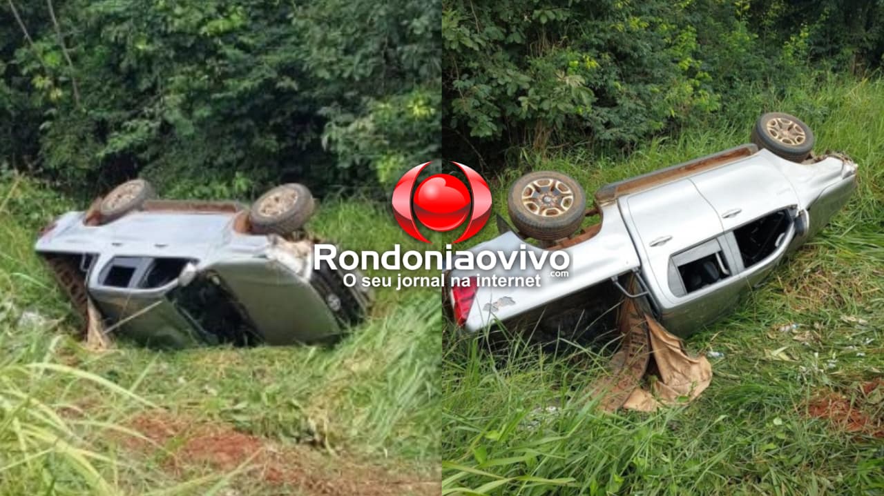 NA BR-364: Caminhonete Hilux capota após jovem perder controle da direção