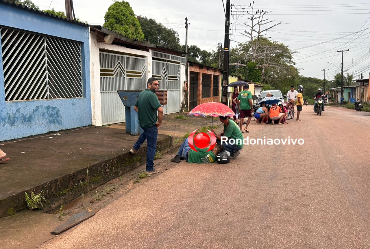 URGENTE: Criança e motociclista ficam seriamente feridos em atropelamento