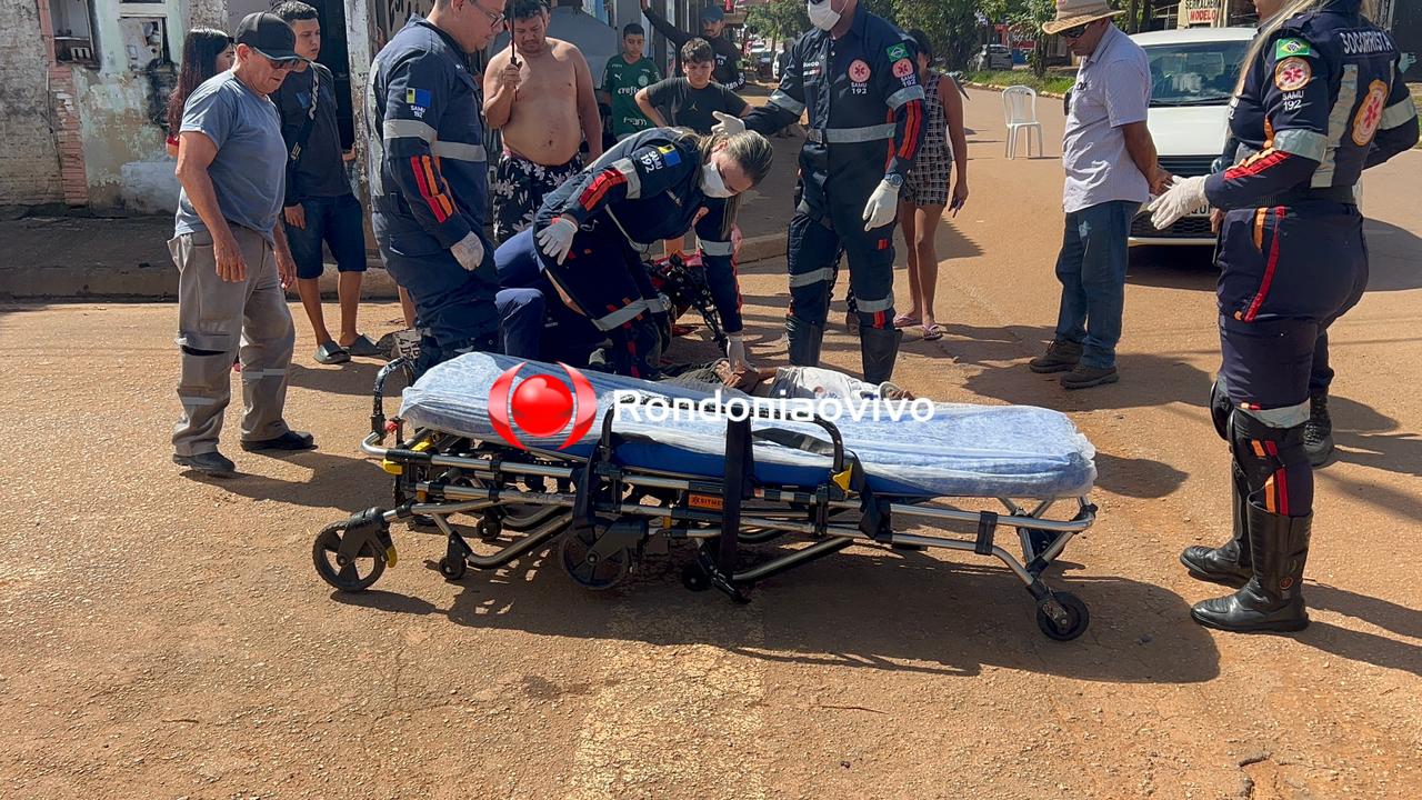 URGENTE: Idoso fica desacordado após grave acidente na Mamoré