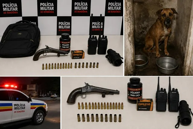 EM VILHENA: PM apreende arma artesanal, munições e encontra cão em situação de maus-tratos 