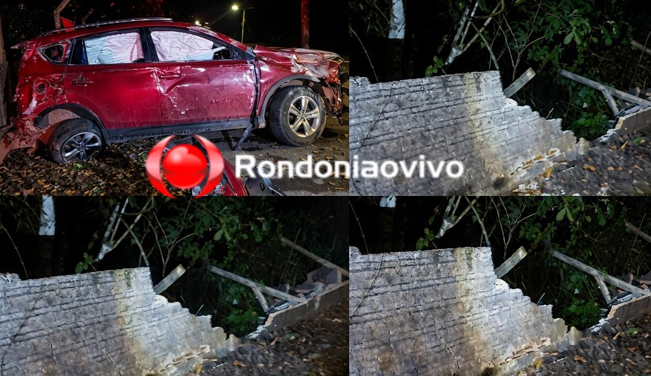 NA LAURO SODRÉ: Motorista de Toyota RAV4 destrói muro próximo ao aeroporto