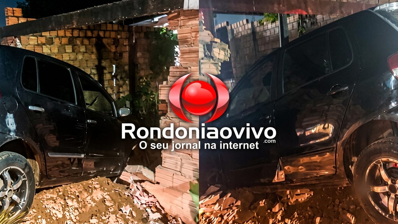 FOX DESGOVERNADO: Motorista destrói muro de residência e foge a pé na zona Sul
