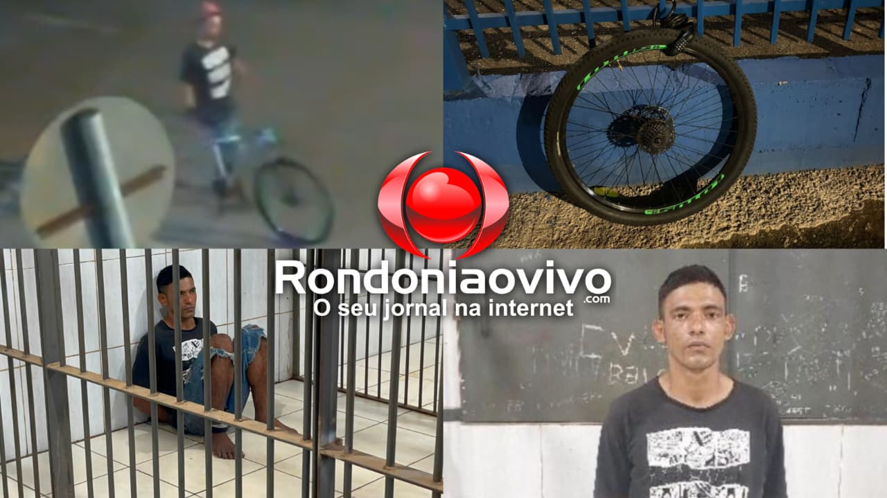 VÍDEO: Apenado é preso após arrancar roda e fugir com  o restante de bicicleta