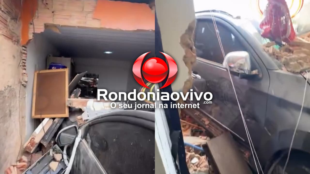 VÍDEO: Caminhonete desgovernada derruba muro e invade quarto de residência