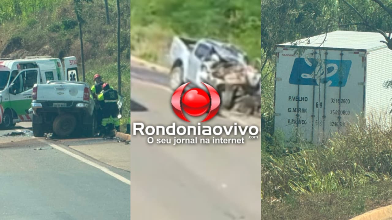 URGENTE: Batida entre caminhão e caminhonete deixa vítima fatal na BR-364