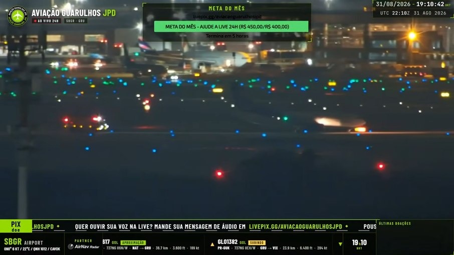 POUSO DE EMERGÊNCIA: Falha em motor faz avião com 100 passageiros retornar a Guarulhos