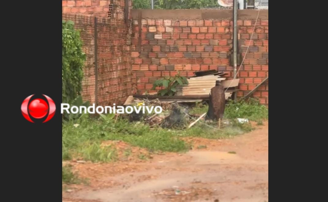 VÍDEO: Chuva com ventania derruba fio de alta tensão no quintal de residência