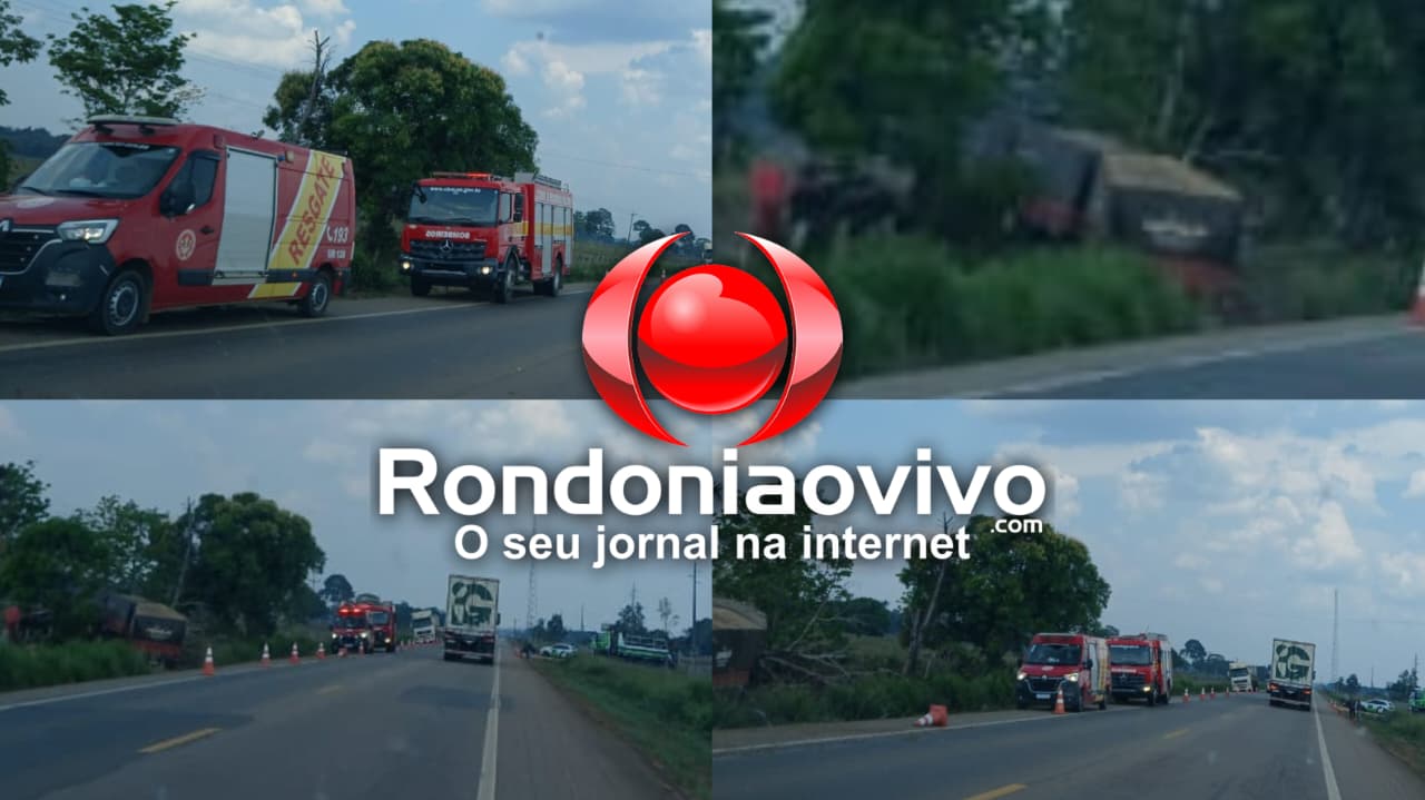 VÍDEO: Caminhoneiro morre após carreta tombar às margens da BR-364 