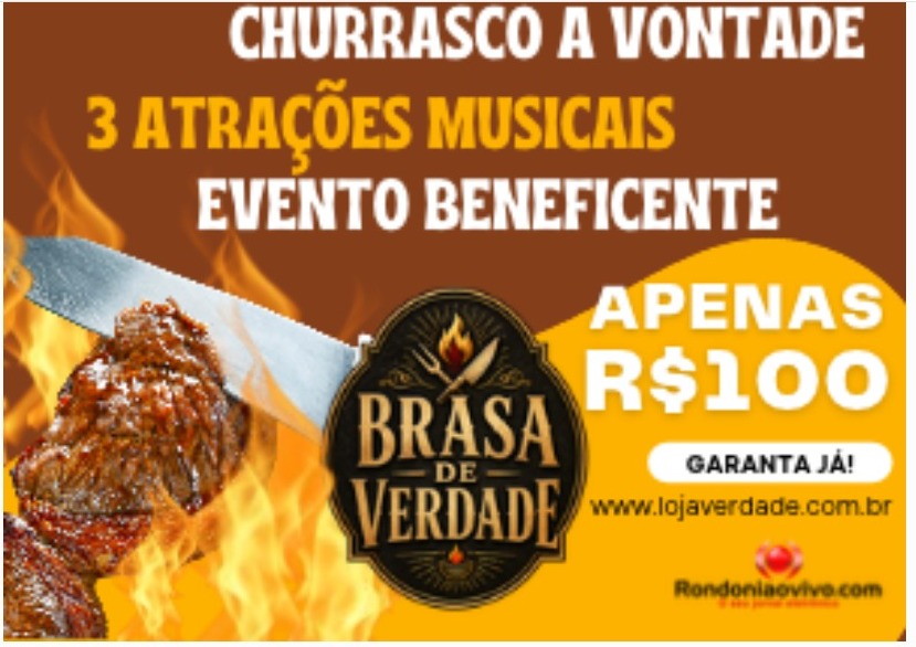 BRASA DE VERDADE: Evento acontece neste domingo com churrasco open food e música ao vivo
