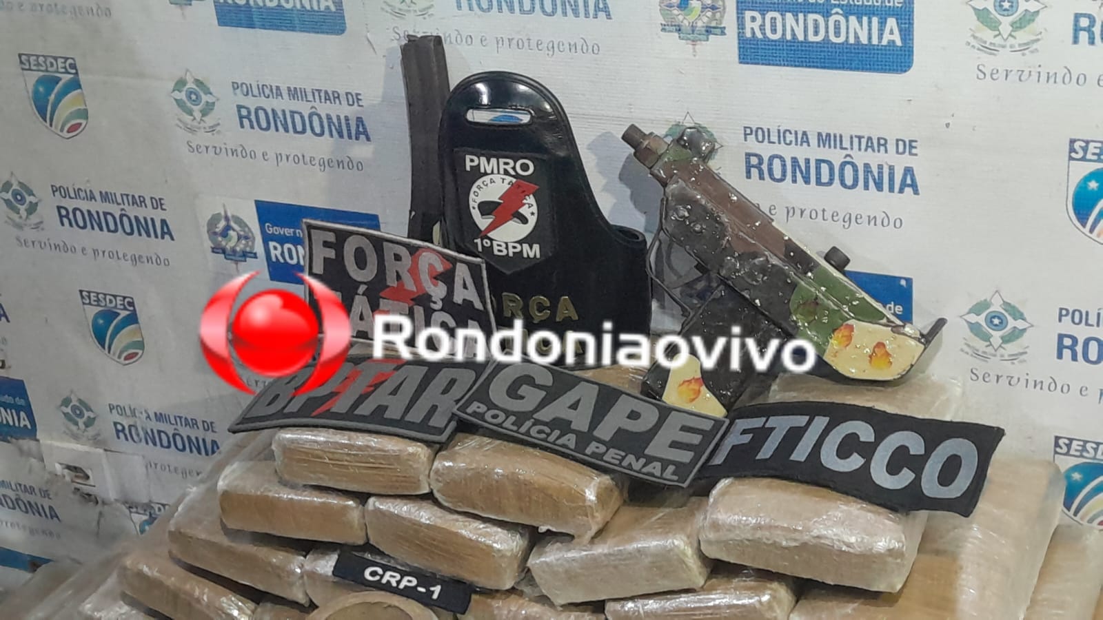 OPERAÇÃO: PM e policiais Penais apreendem submetralhadora e mais de 100 kg de maconha 