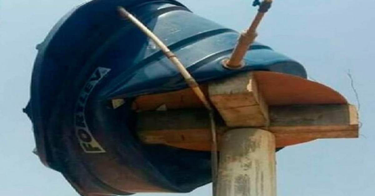 IMPRESSIONANTE: Excesso de calor faz caixa d'água derreter em propriedade rural