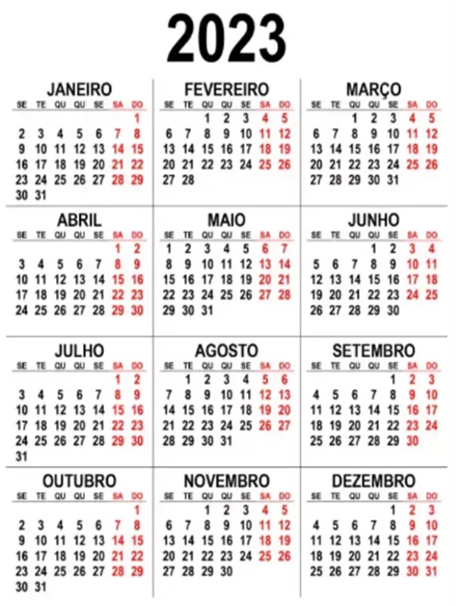 FOLGAS: Ano de 2023 terá 9 feriados nacionais e 5 pontos facultativos