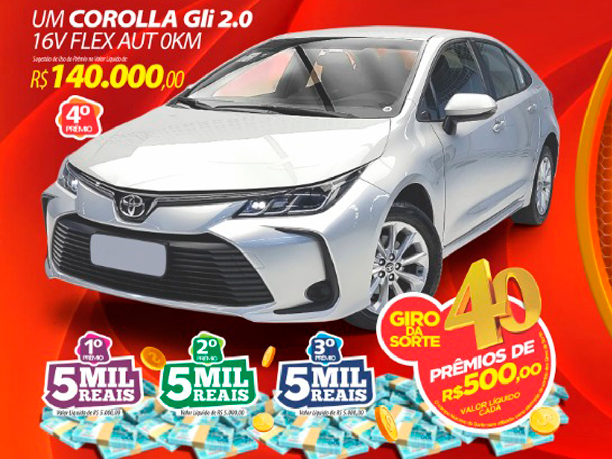 RONDONCAP: 1ª grande premiação do mês dos pais, um Corolla de 140.000 reais 