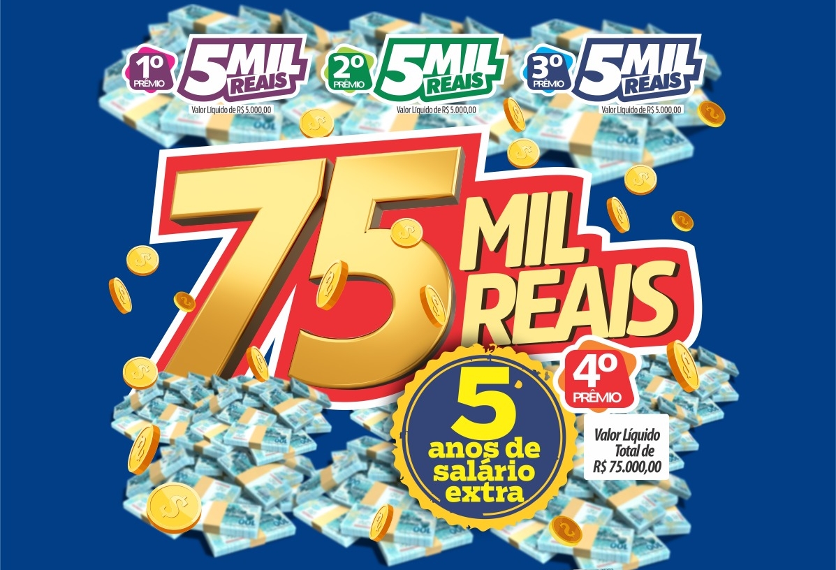 TÍTULO SÓ 10 REAIS: Cinco anos de salário extra pago à vista, 43 prêmios em dinheiro 