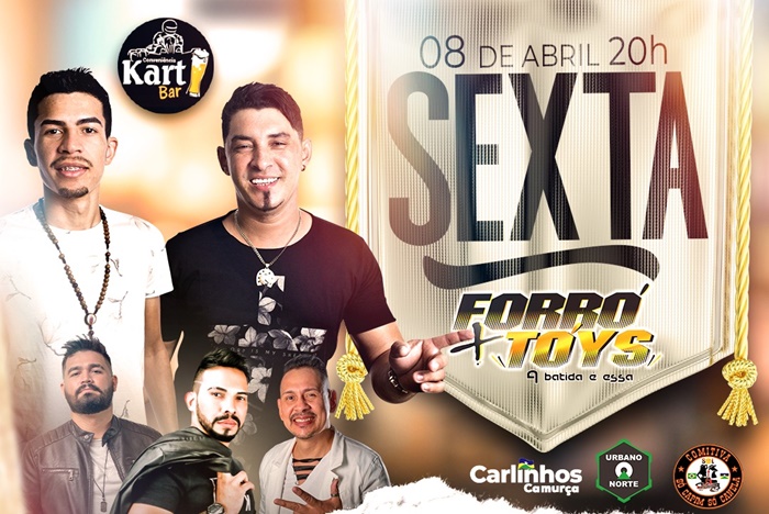 FESTA: Forró Toys na Conveniência Kart Bar nesta sexta (8); aproveite