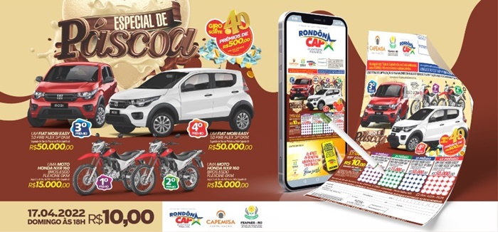 ESPECIAL DE PÁSCOA: Rondoncap vai sortear diversos prêmios e o título só 10 reais