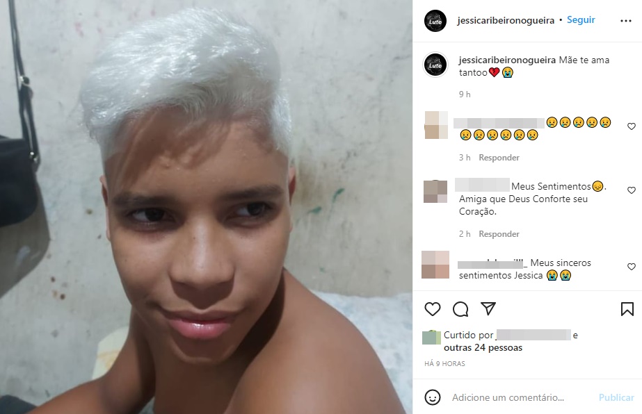 TRISTEZA: 'Te amo tanto', diz mãe de garoto de 13 anos que foi morto enquanto soltava pipa