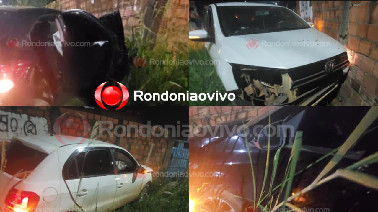 GRAVE: Duas pessoas ficam feridas após colisão entre carros que atingiram muro de casa