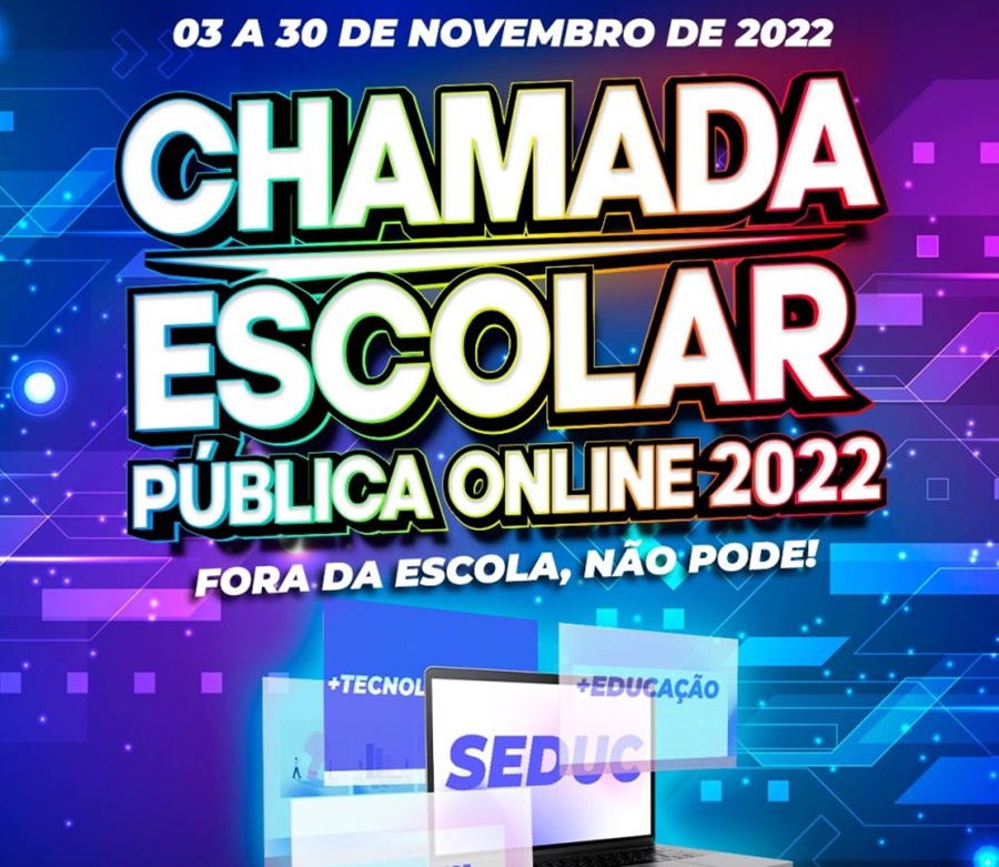 REDE ESTADUAL: Governo anuncia data de início da Chamada Escolar para o ano letivo de 2023