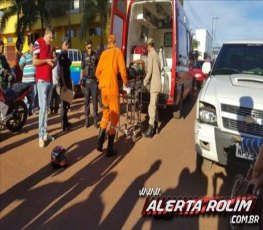 Acidente de trânsito envolvendo moto e caminhonete é registrado pela PM