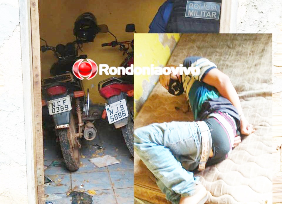 'ACORDOU NA CADEIA': Criminoso é flagrado dormindo ao lado de duas motocicletas roubadas
