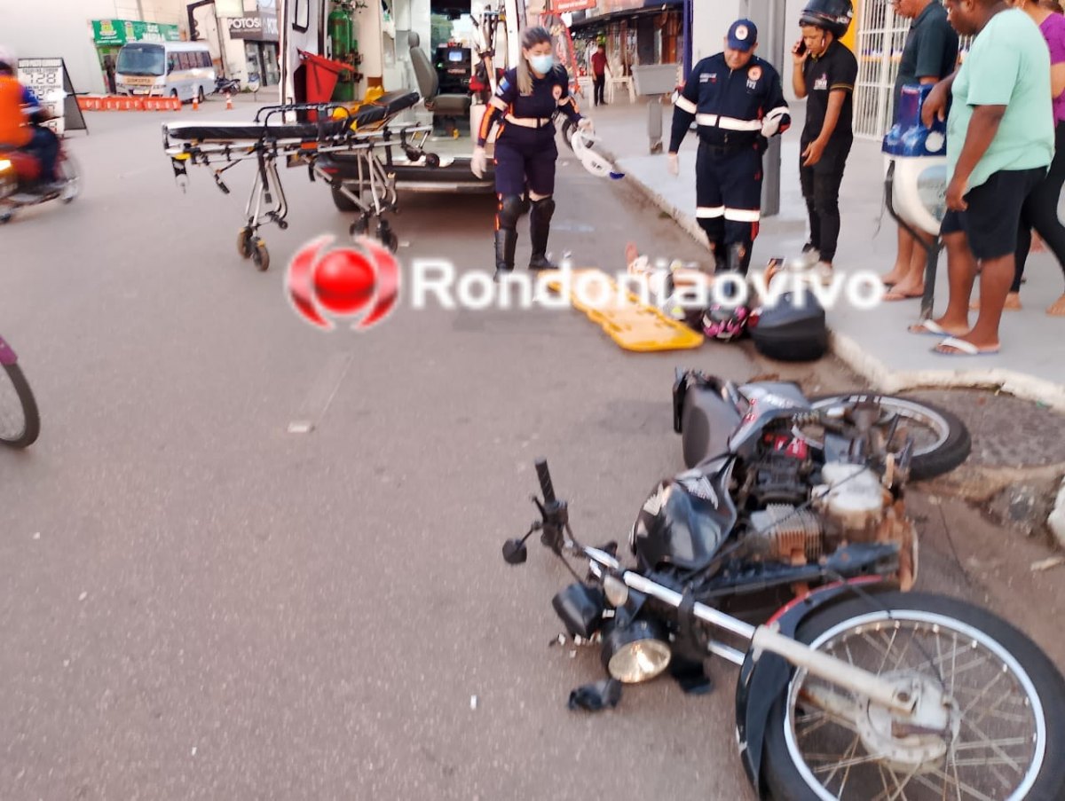 NA JATUARANA: Motociclista quebra a perna após mulher em carro avançar preferencial 